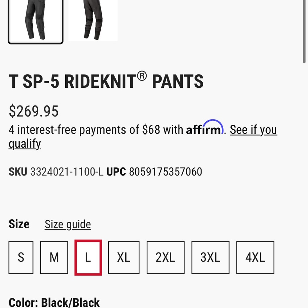 NEW Alpinestars men’s pants